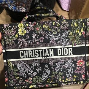 Designer floral embroidered book tote